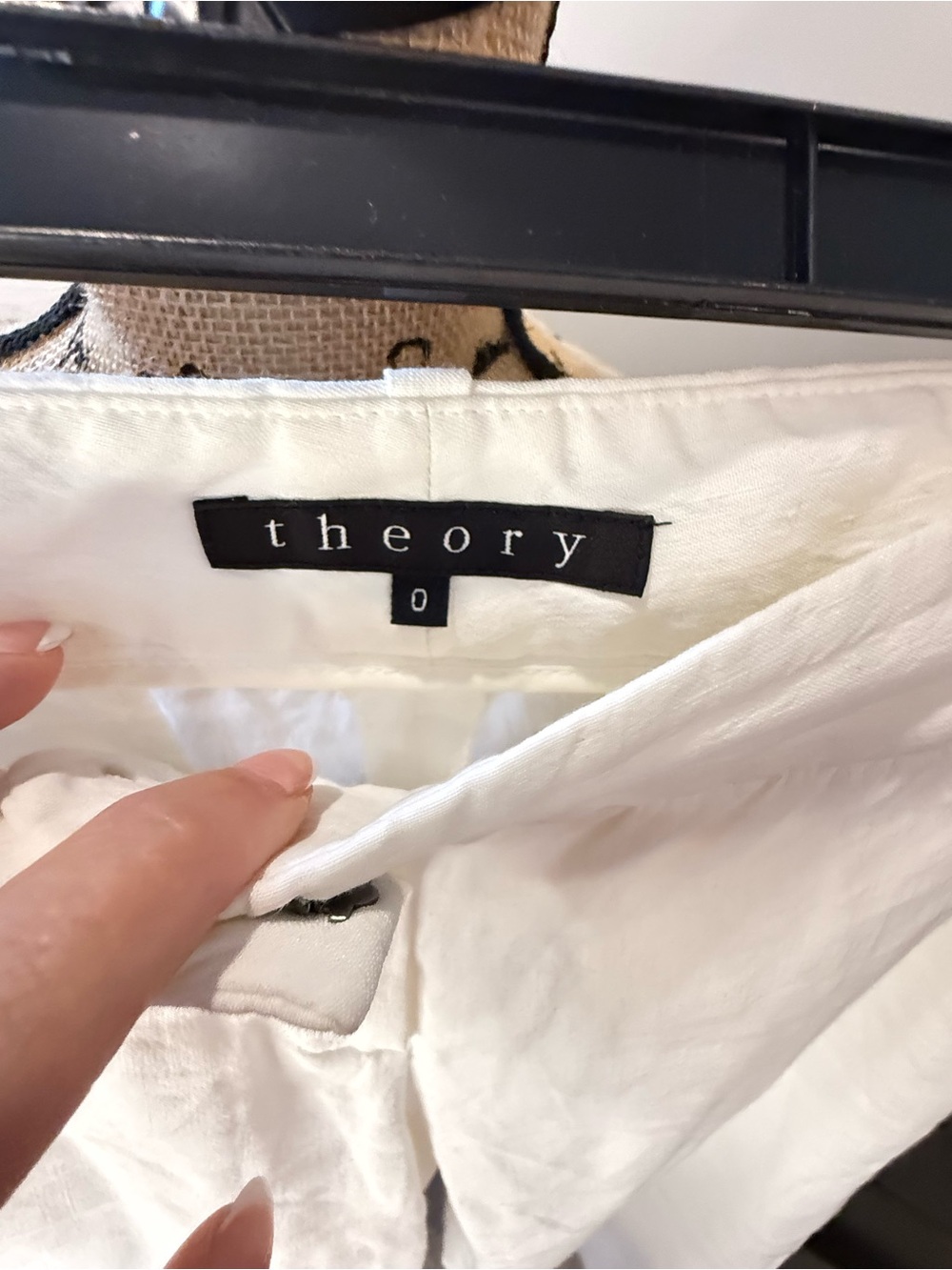 Theory Women's Wide-Leg Pants in Ivory - Picture 5 of 6